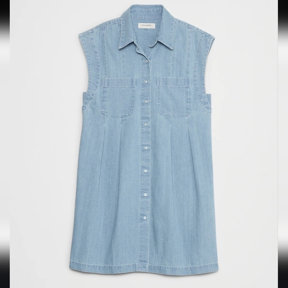 Banana Republic Sleeveless Denim Shirt - Size M, Oversized Fit NWT - Picture 11 of 11